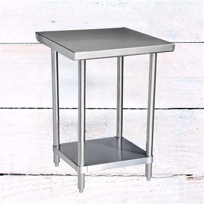 24" x 24" 304 Stainless Steel Table with Undershelf (16-Gauge)