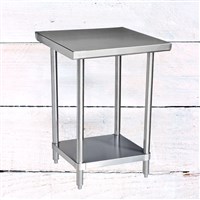 24" x 24" 304 Stainless Steel Table with Undershelf (16-Gauge) / 